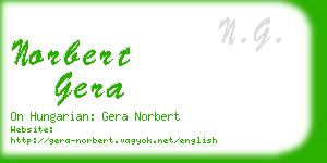norbert gera business card